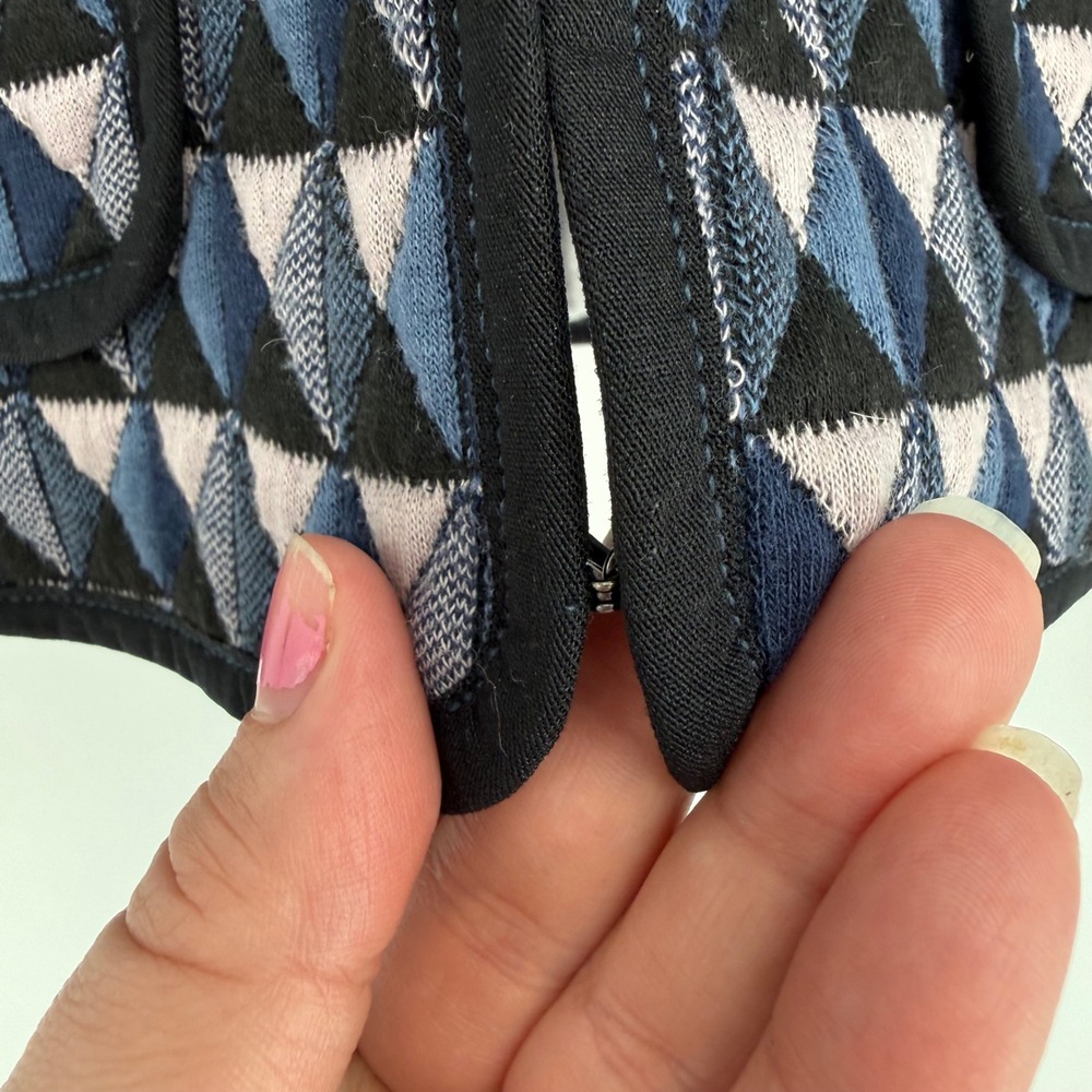 ANTHROPOLOGIE HEI HEI VALO QUILTED JACKET XS DIAMOND GEOMETRIC PRINT - Picture 4 of 10